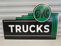 Metal GMC trucks sign 21x32 reproduction