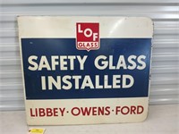 LOF Glass double sided flange sign 24x28