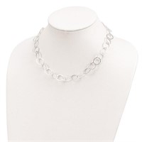 Sterling Silver- Fancy Hammered Necklace
