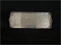 Antique Silver Plate Tray with Pierced Detail