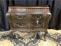 Stately chest with embossed crackled finish