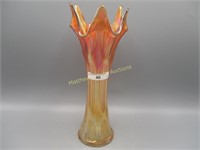 Fenton 10" mari Diamond Rib vase w/ 6 flames