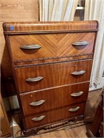 Antique Waterfall 4 Drawer  Chest