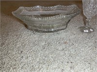 CUT GLASS GROUP WITH LARGE FOOTED FRUIT BOWL / CEN