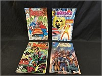 4 Marvel Comic Books-Avengers, Warlock, Ravage