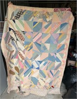 Vintage Multi-Colored Angle Design Patchwork Quilt
