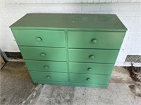 Green Wood Eight Drawer Dresser