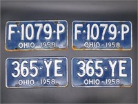 1958 OHIO LICENSE PLATES VINTAGE ANTIQUE