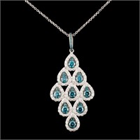 14K Gold 2.36ctw Fancy Color Diamond Pendant