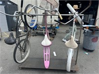 3pc Beach Cruiser Bikes AS-IS: White, Pink, Grey