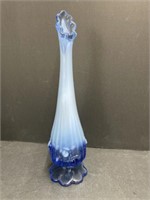 Fenton Blue Opalescent Vase