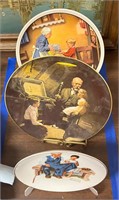 3 Norman Rockwell Collectible Plates