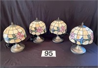[K] Quartet of Stained Glass Lamps