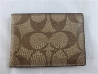 Slim wallet, Coach pattern, no serial number found