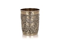 18th C RUSSIAN GILT SILVER BEAKER, 81g