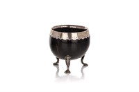 ANTIQUE SILVER MOUNTED FOOTED COCONUT CUP