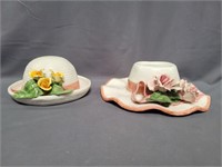 2 Seymour Mann Wall Hang Porcelain Hats