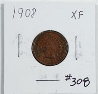 1908  Indian Head Cent   XF