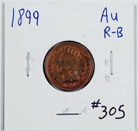 1899  Indian Head Cent   AU R-B