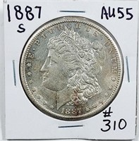 1887-S  Morgan Dollar   AU-55