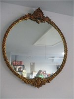 Vintage Ornate Round Mirror