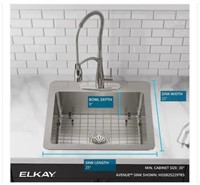 25 in. Single Bowl Kitchen Sink with Bottom Grid