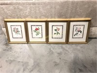 Set of Four Ethan Allen Framed Botanical Prints
