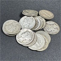 (20) 1916-1945 Silver Mercury Dimes
