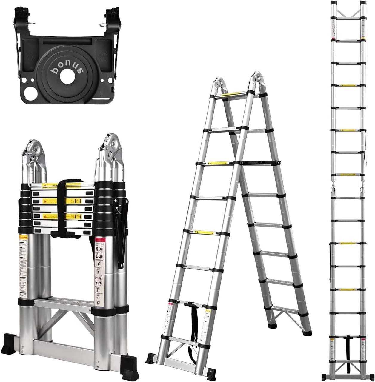 Telescoping Ladder A Frame  16.5 Ft Compact