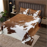 SEALED-Cowhide Pattern Twin Size Quilt