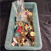 Collection of earrings, brooches, lockets, pins