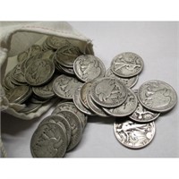 (50) Walking Liberty Half Dollars -90% Silver