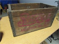 vintage wooden pepsi bottle crate anderson,In