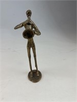 Vintage Bronze Horn Player Decor