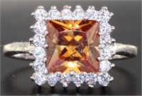 Princess Cut 3.33 ct Golden Citrine Dinner Ring