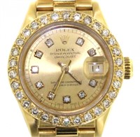 18kt Gold Oyster Lady Datejust Presidential Rolex
