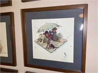 Set of 4 Norman Rockwell finished prints 15x15in