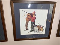 Set of 4 Norman Rockwell finished prints 15x15in