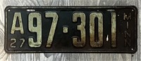 1927 Vintage Minnesota License Plate