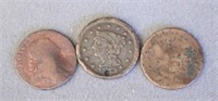 Three Early Coins: Liberty, Token; Copper