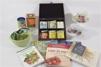 Herb & Kitchen Books, Tea Box w Tea's & Cup Sets