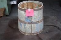 WOODEN STAVE BUCKET WITH WIRE BOIL HANDLE