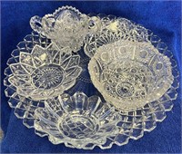 Glass Crystal Serving Tray and Dishes