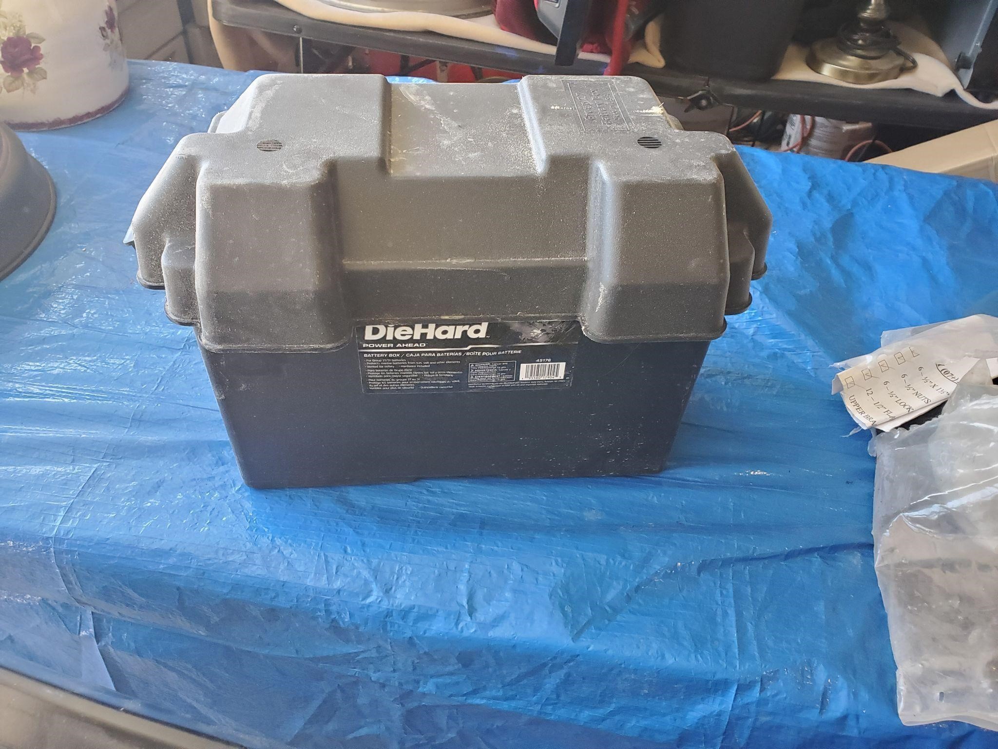 Empty battery box with lid