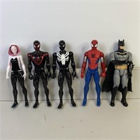 5- Action Figure Toys Spiderman Batman