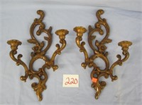 Pair of Wall Candle Sconces (Plastic) 17.5" tall