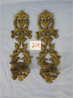 Pair of Wall Candle Sconces (Plastic) 17" tall