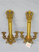 Pair of Wall Candle Sconces (Plastic) 18.5" tall