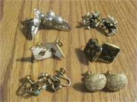 Six Assorted Pairs Screw Back Fashion Earrings