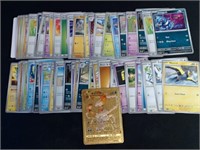 50+ Pokemon Cards Lot With Gold Foil